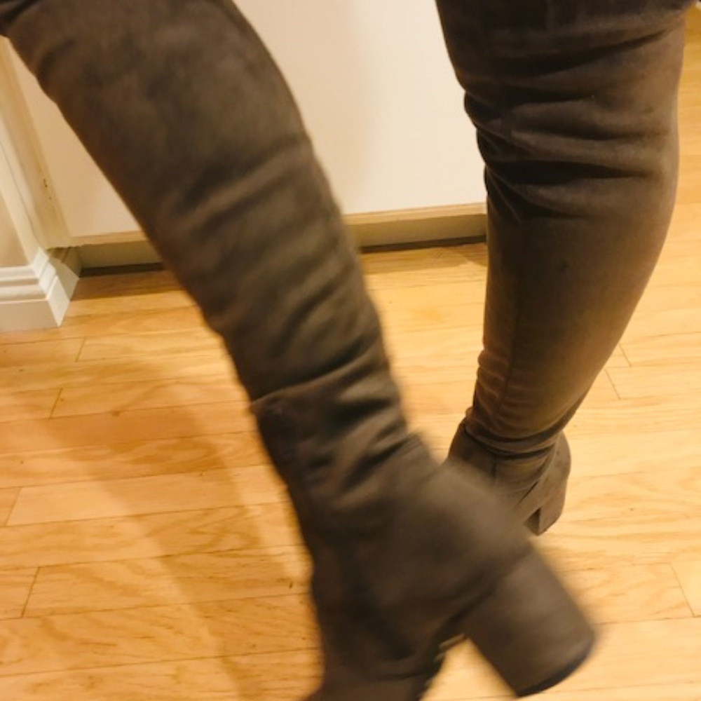 8100 Melrose High Knee Faux Suede Italian Boots - Picture 5 of 5